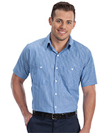 Blue/White Stripe Short Sleeve Shirts