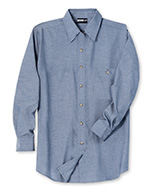 Button-Front Long Sleeve Chambray Shirts