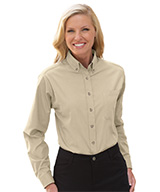 Women's Button-Down Collar Long Sleeve Poplin Shirts