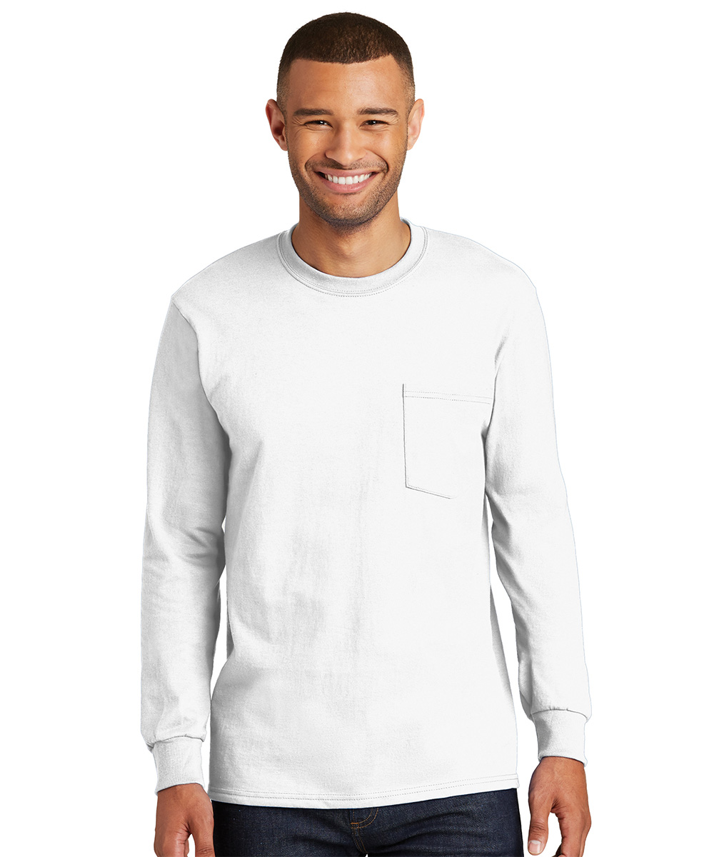 Long Sleeve Cotton T-Shirts with Pocket