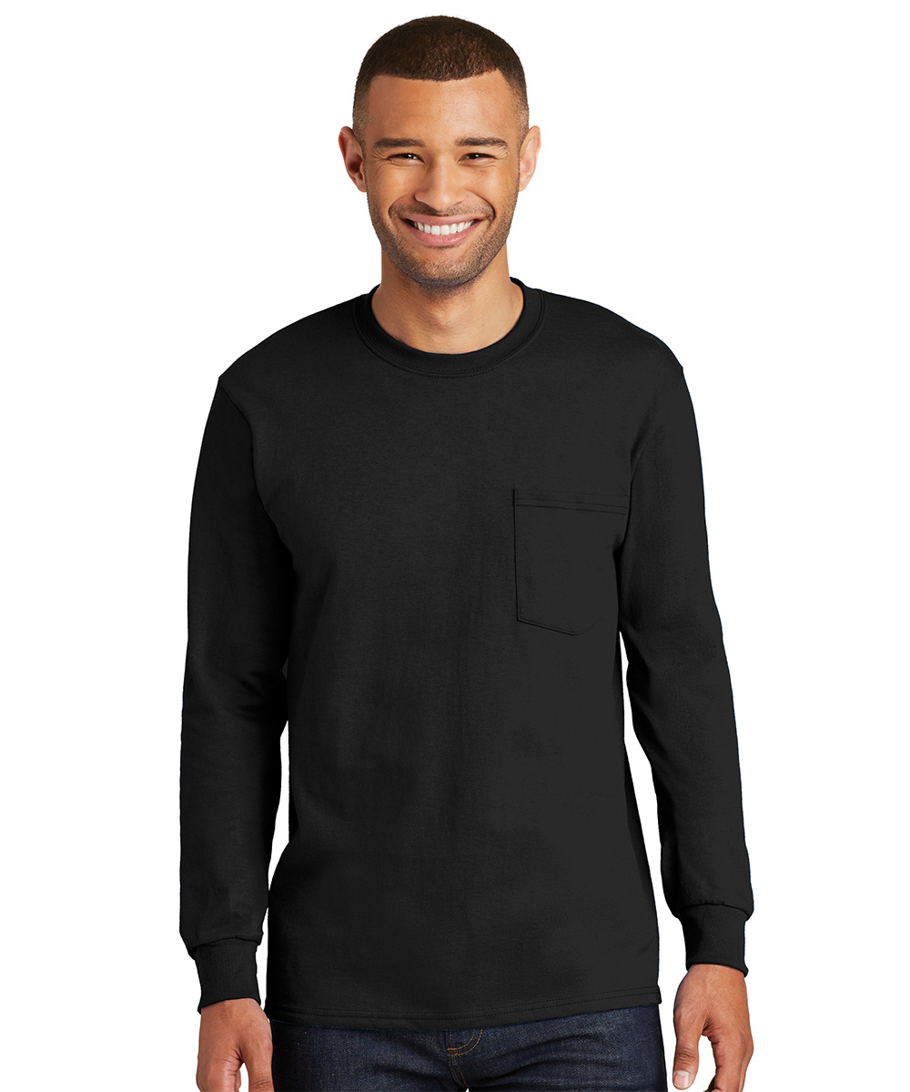 Long Sleeve Cotton T-Shirts with Pocket