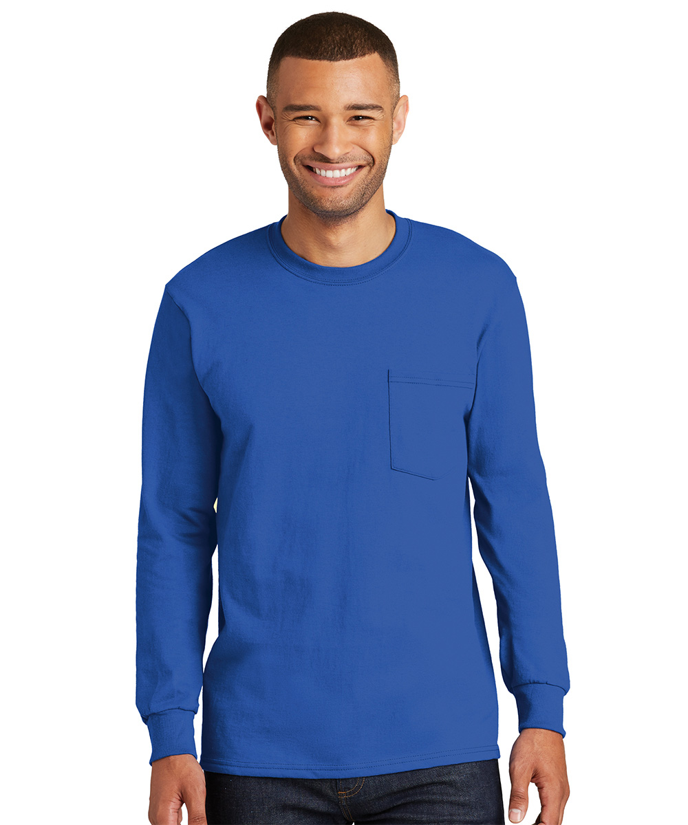 Long Sleeve Cotton T-Shirts with Pocket