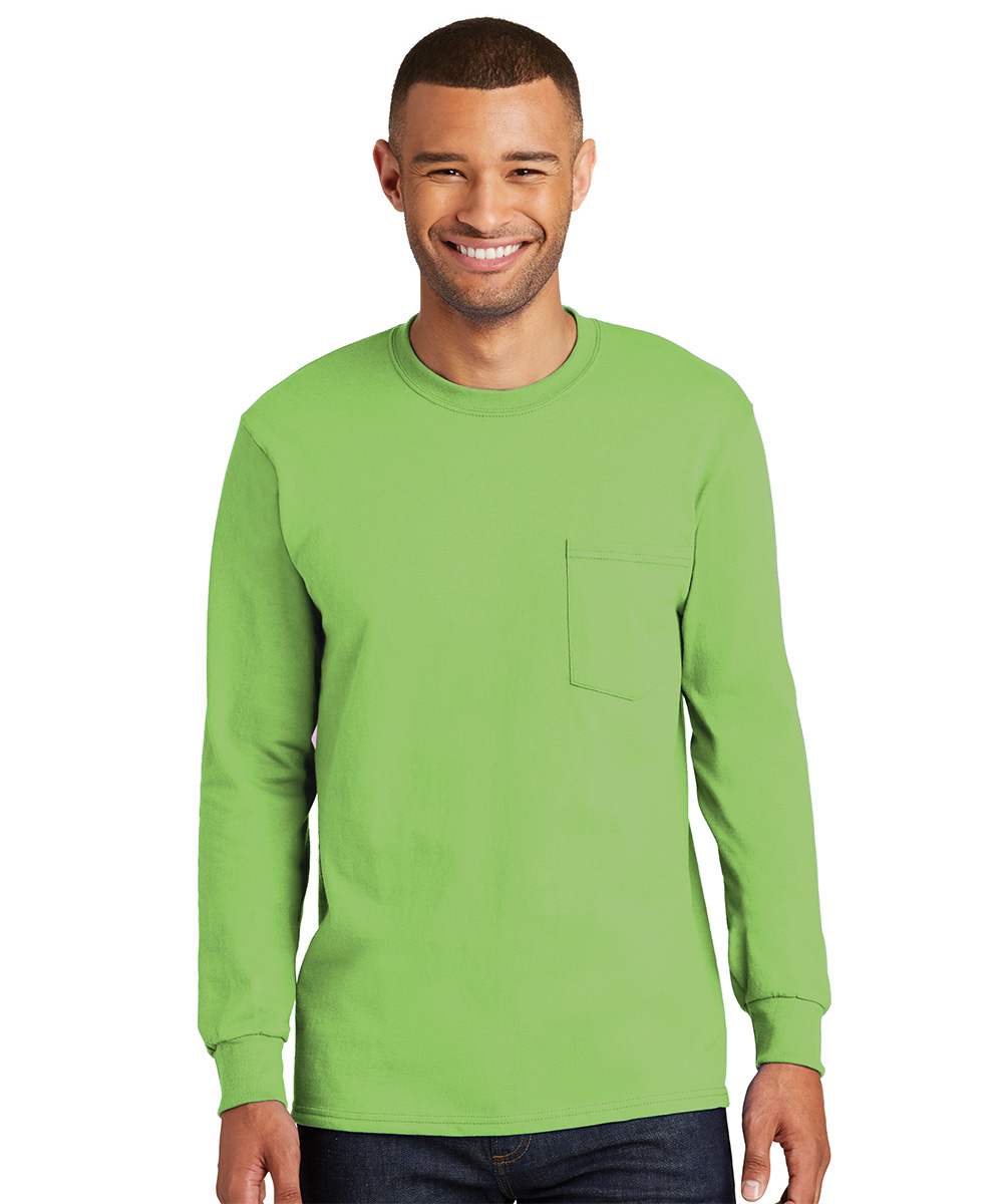 Long Sleeve Cotton T-Shirts with Pocket