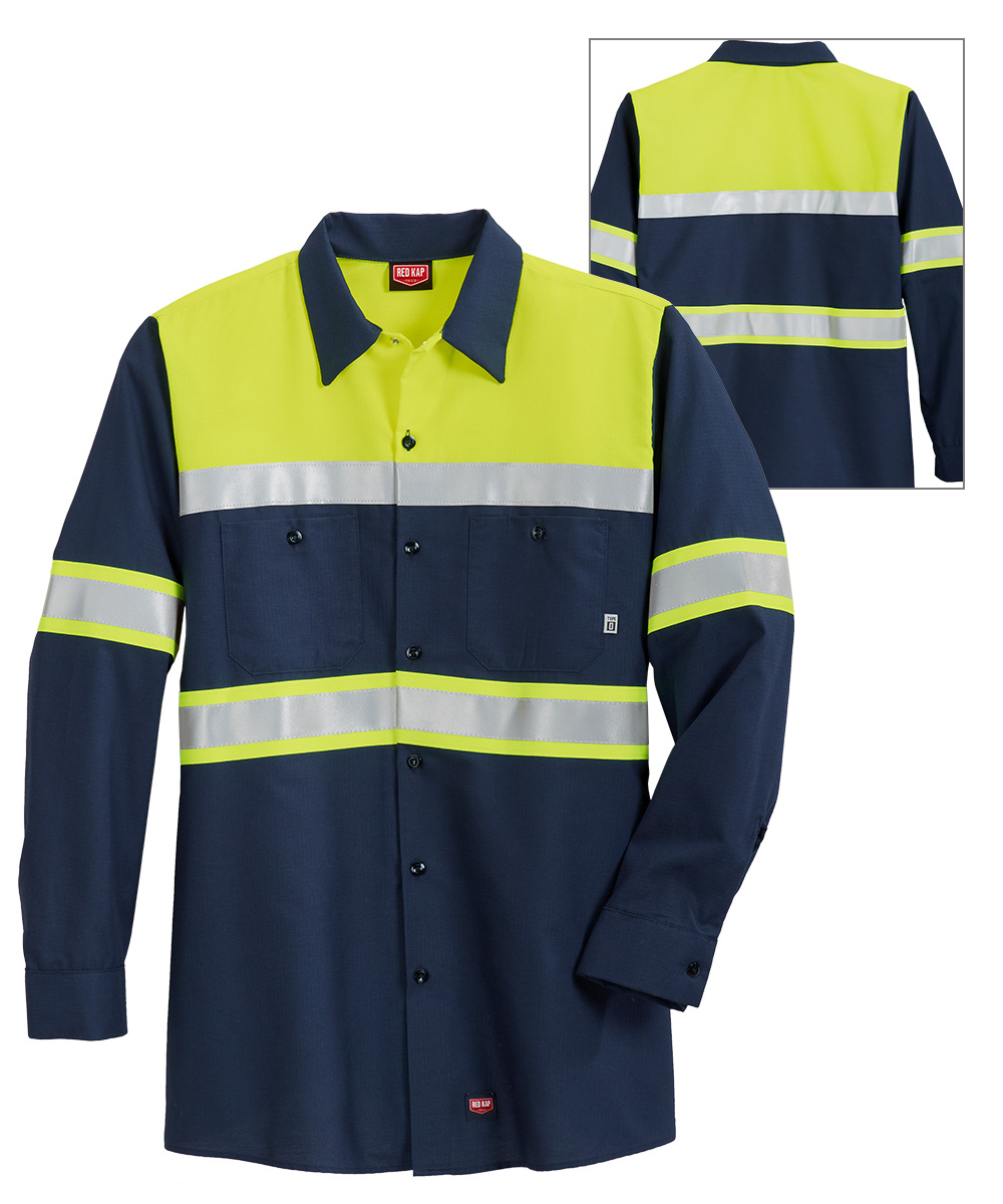 High Visibility Ripstop Long Sleeve Work Shirts