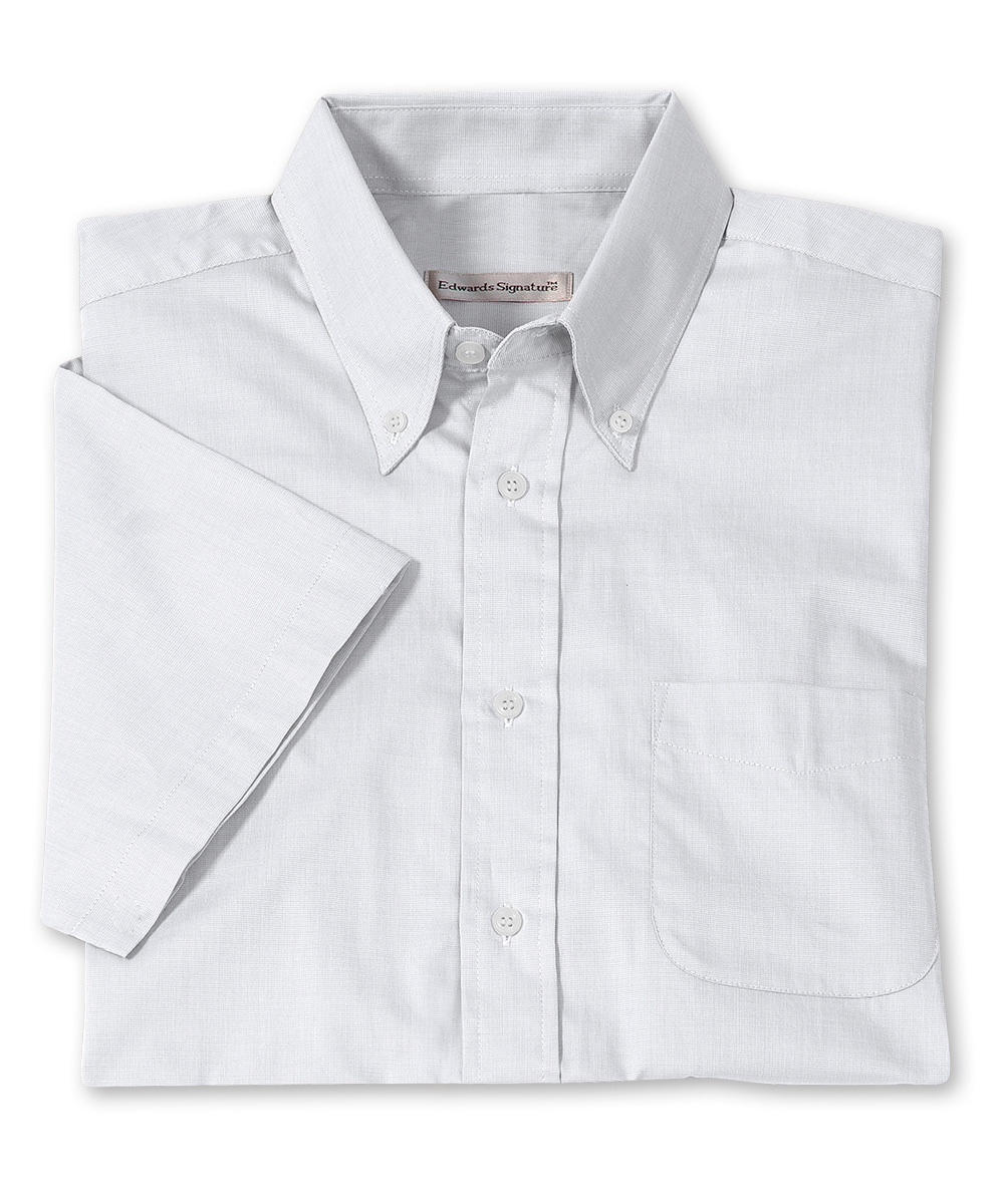 Men's Pinpoint Short Sleeve Dress Shirts