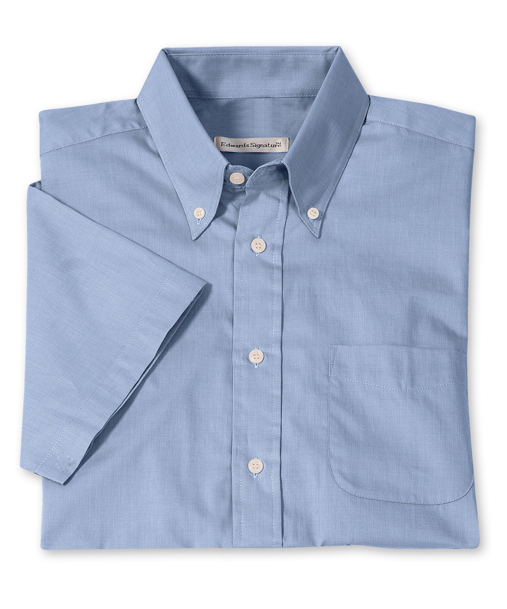 Men's Pinpoint Short Sleeve Dress Shirts