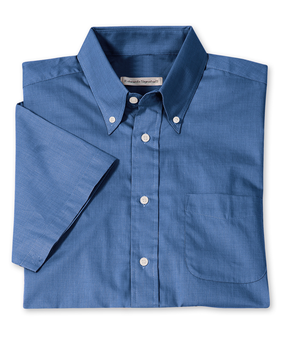 Men's Pinpoint Short Sleeve Dress Shirts