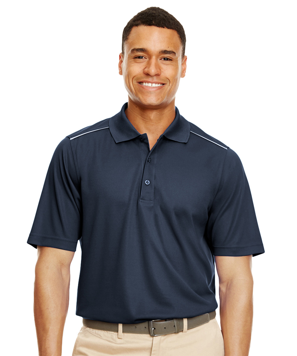 Radiant Performance Piqué Polos with Reflective Piping