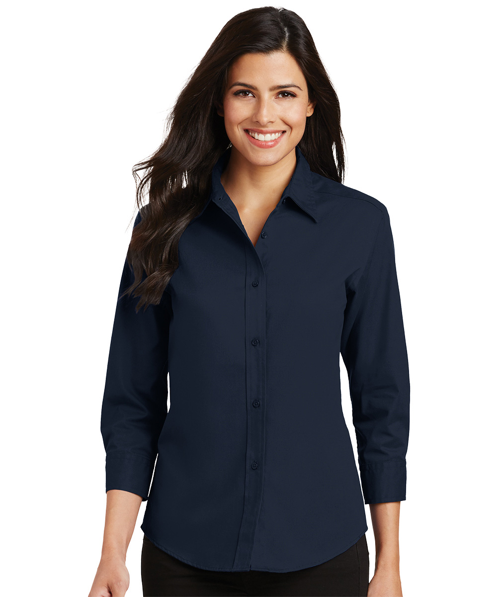 Women's 3/4 Sleeve Poplin Shirt