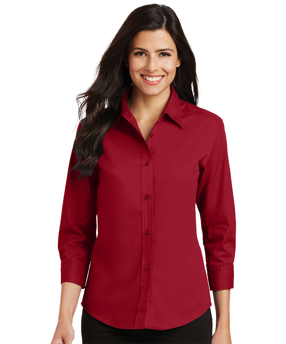 Women's 3/4 Sleeve Poplin Shirt