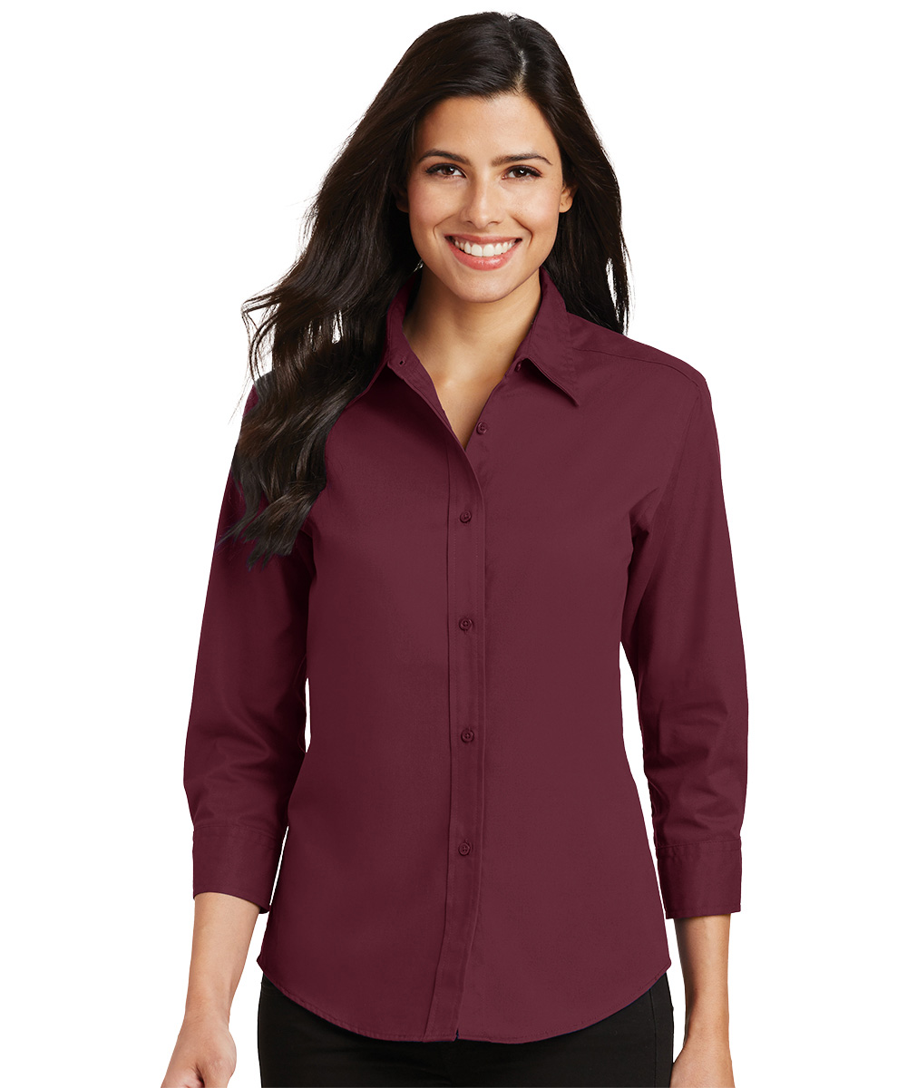 Women's 3/4 Sleeve Poplin Shirt