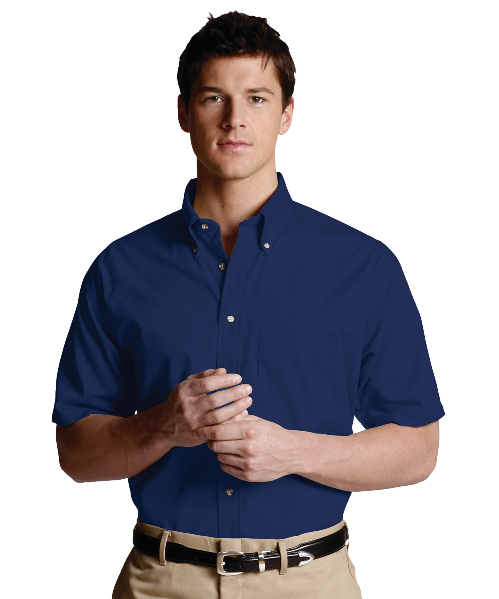 Men's Button-Down Collar Short Sleeve Poplin Shirts