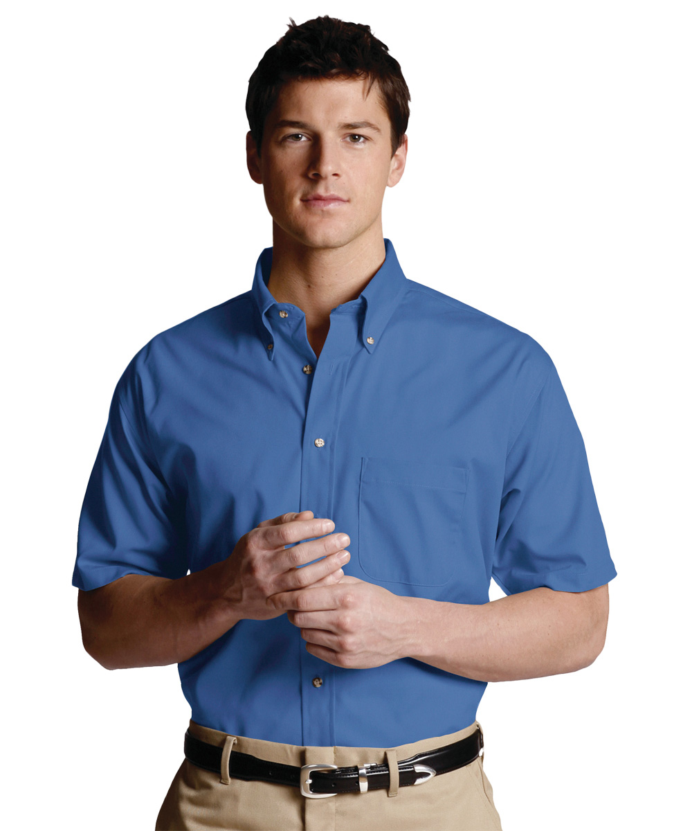 Men's Button-Down Collar Short Sleeve Poplin Shirts