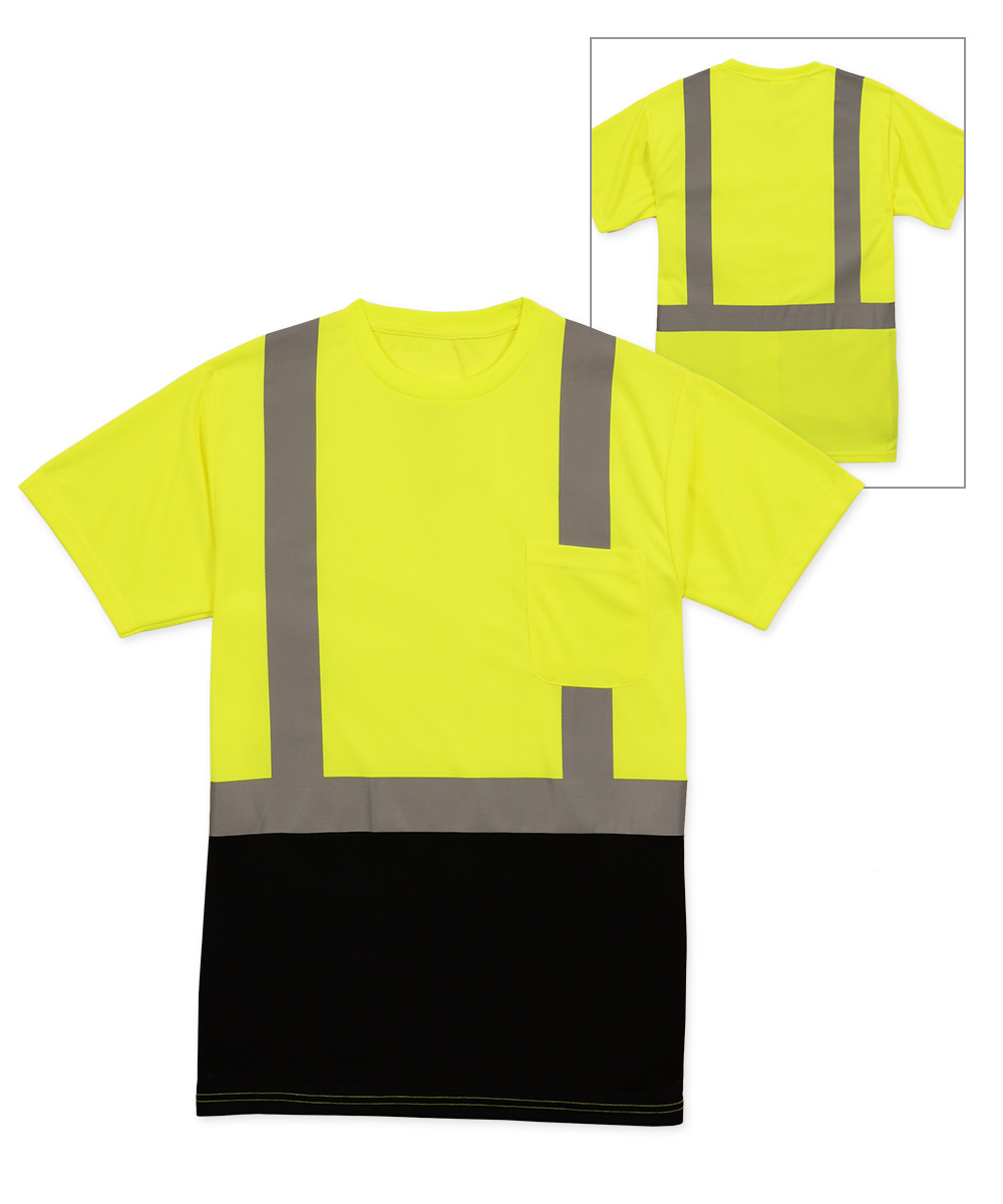 High Visibility Black-Bottom Short Sleeve Shirts
