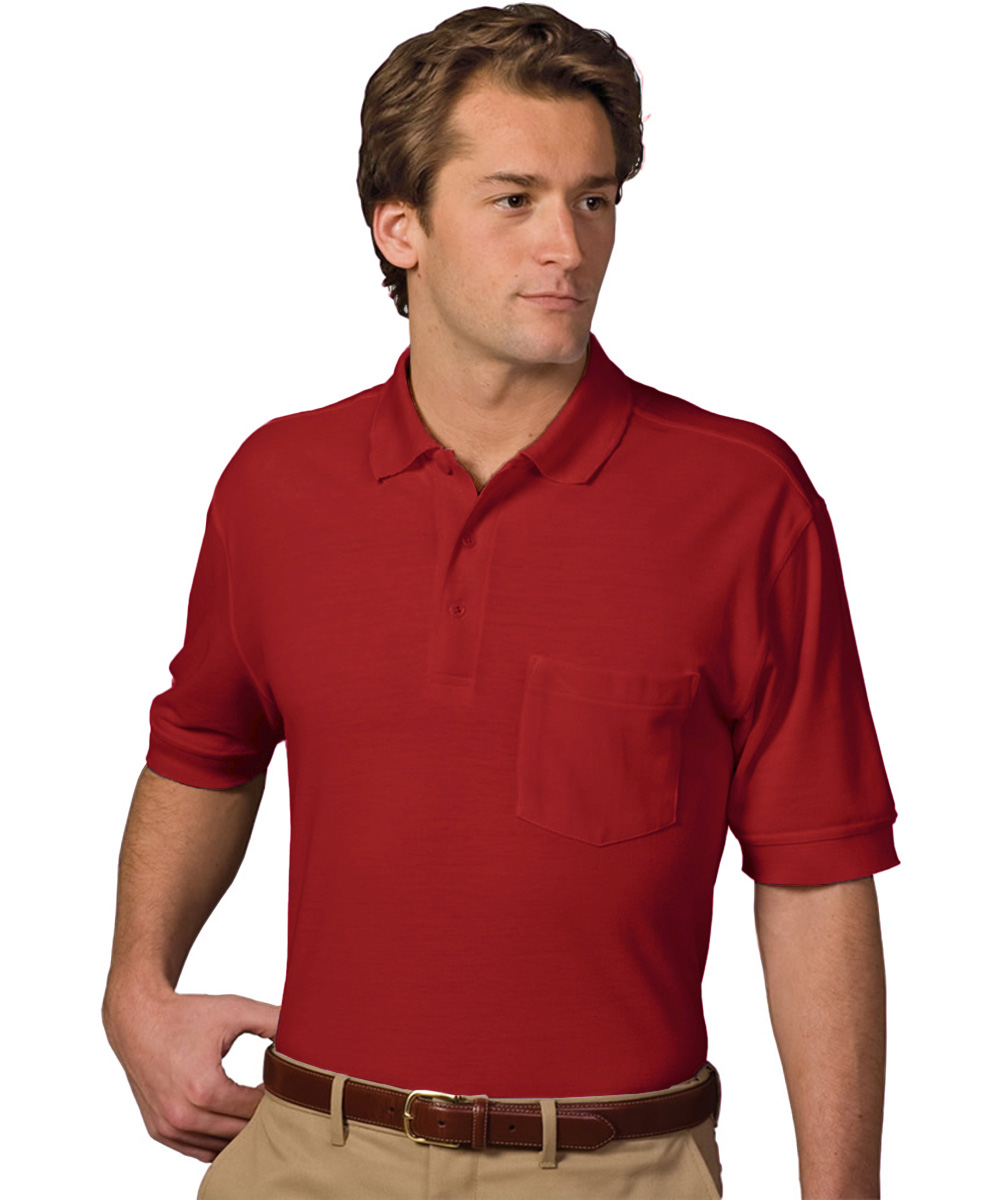 Soft-Touch Short Sleeve Blended Polos with Pocket