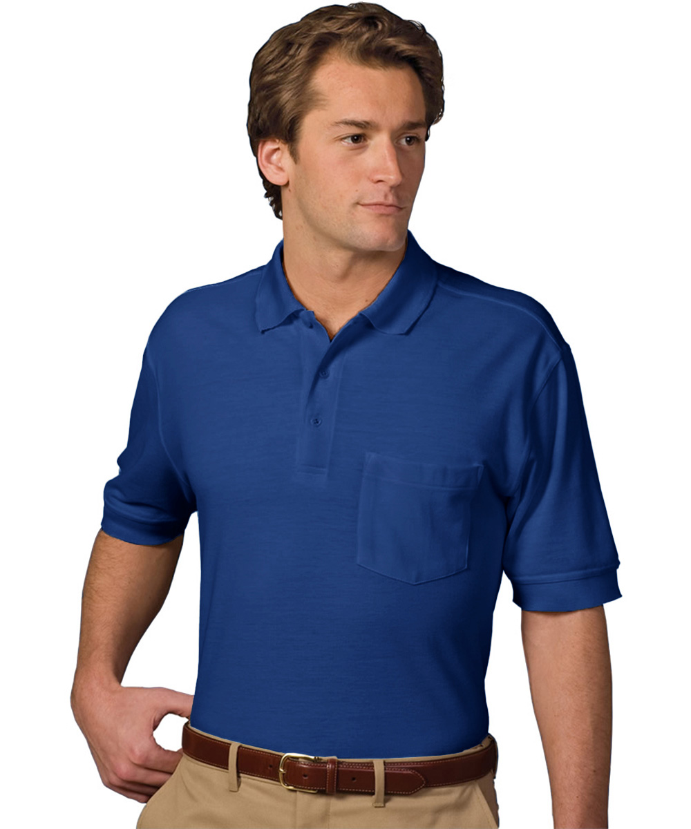 Soft-Touch Short Sleeve Blended Polos with Pocket