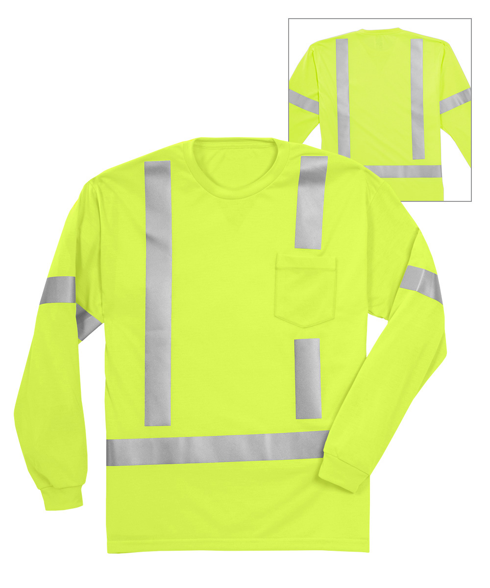 High Visibility Long Sleeve T-Shirts with Pocket