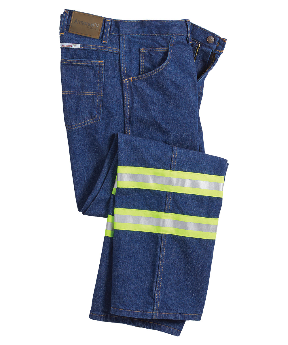 Flame Resistant Cotton Jeans with Reflective Striping Flame Resistant Cotton Jeans with Reflective Striping