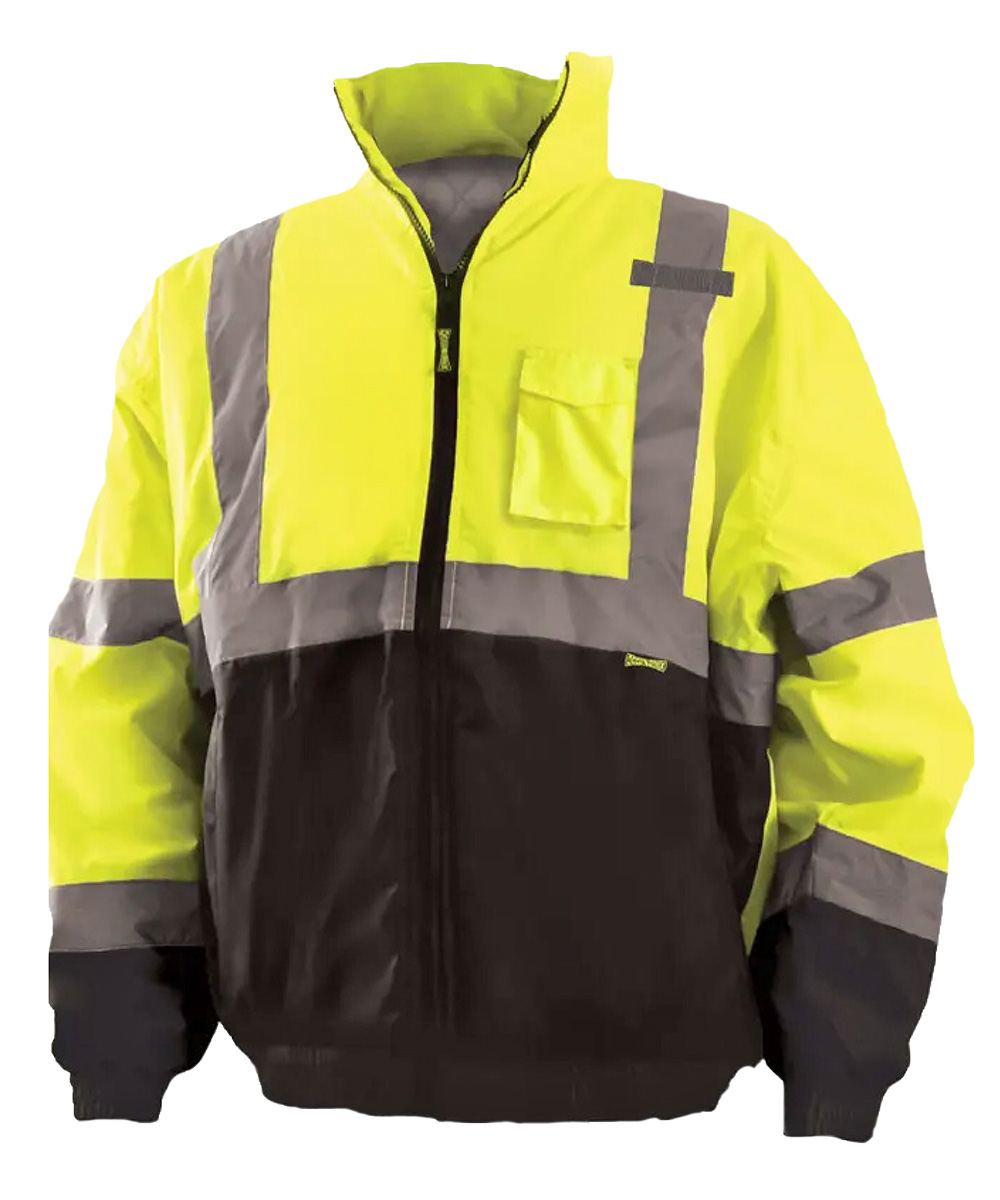 High Visibility Black-Bottom Bomber Jackets