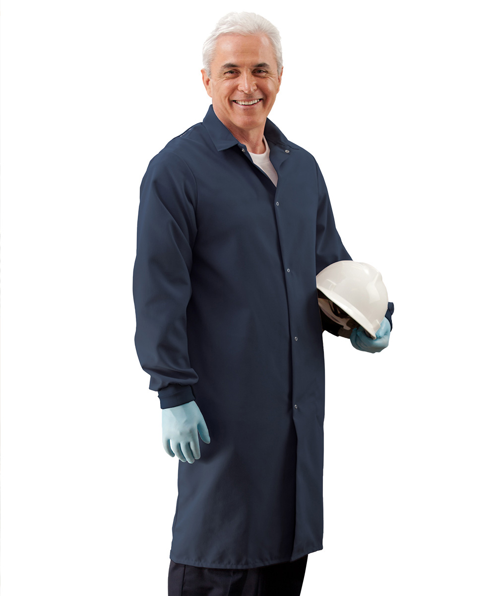 Pocketless Food Processor Coats with Knit Cuffs