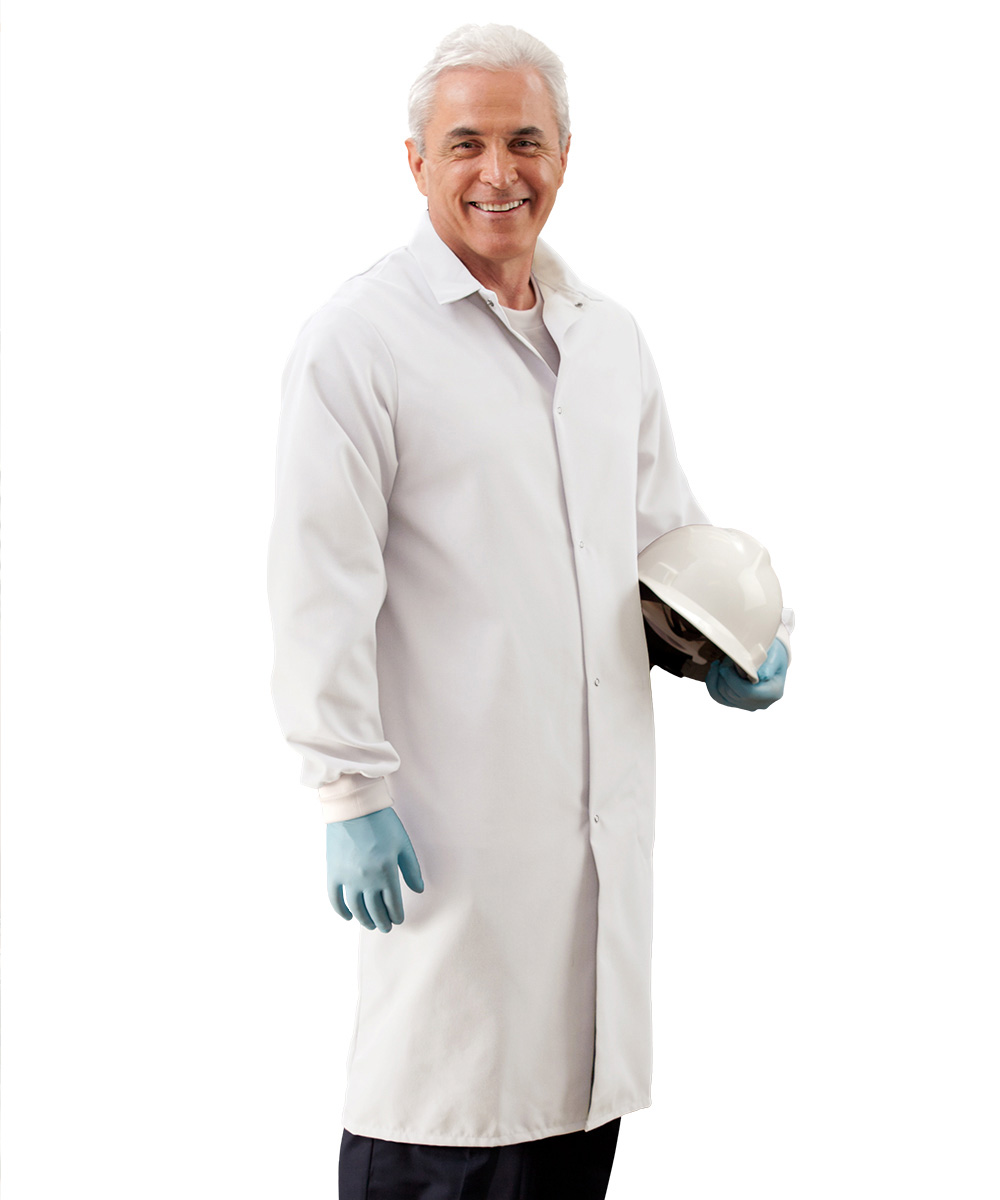 Pocketless Food Processor Coats with Knit Cuffs