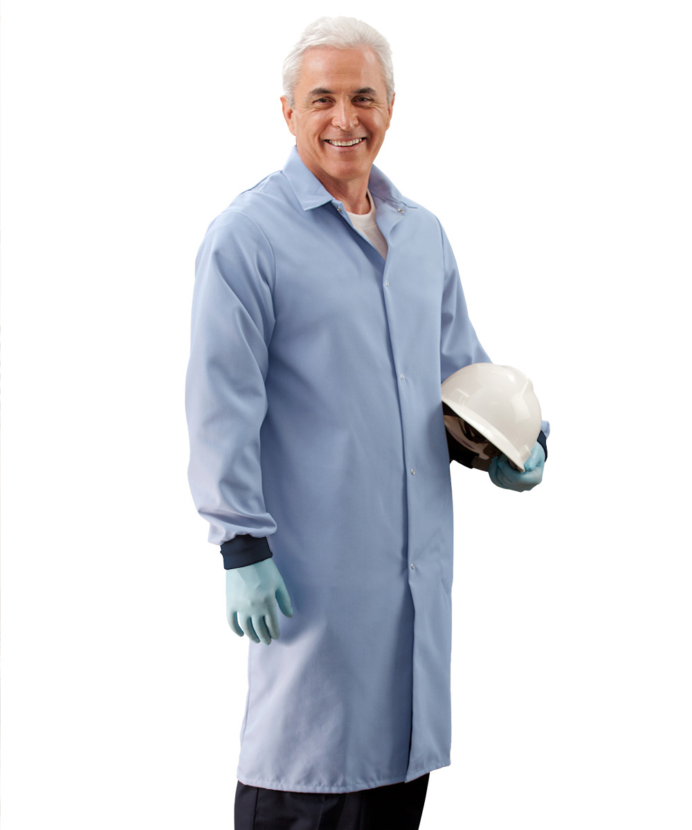 Pocketless Food Processor Coats with Knit Cuffs