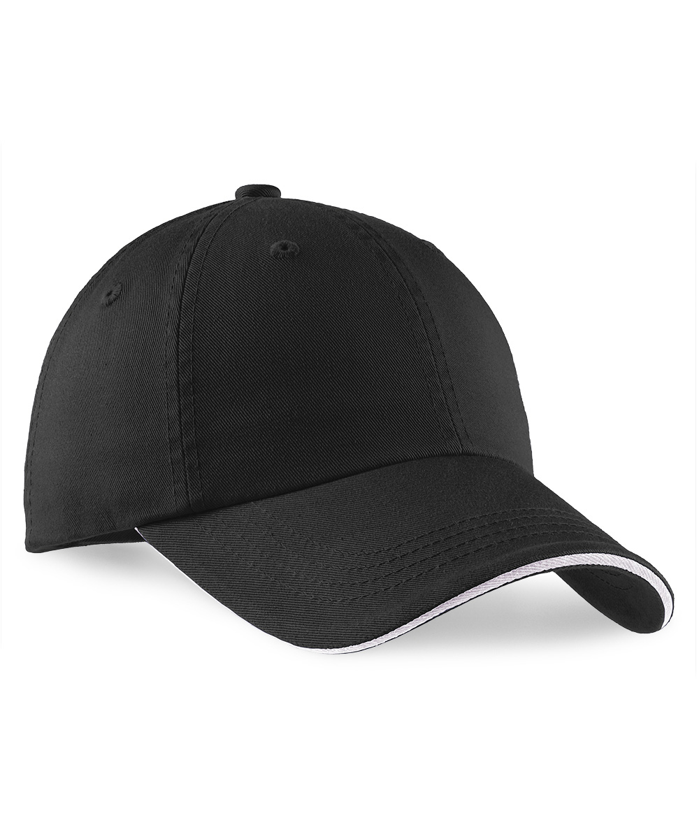 Port Authority® Sandwich Bill Caps with Striped Closure