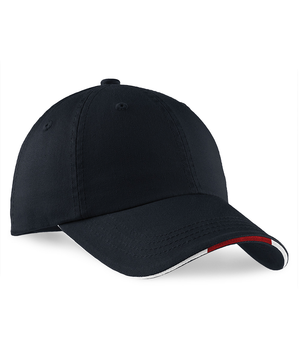 Port Authority® Sandwich Bill Caps with Striped Closure