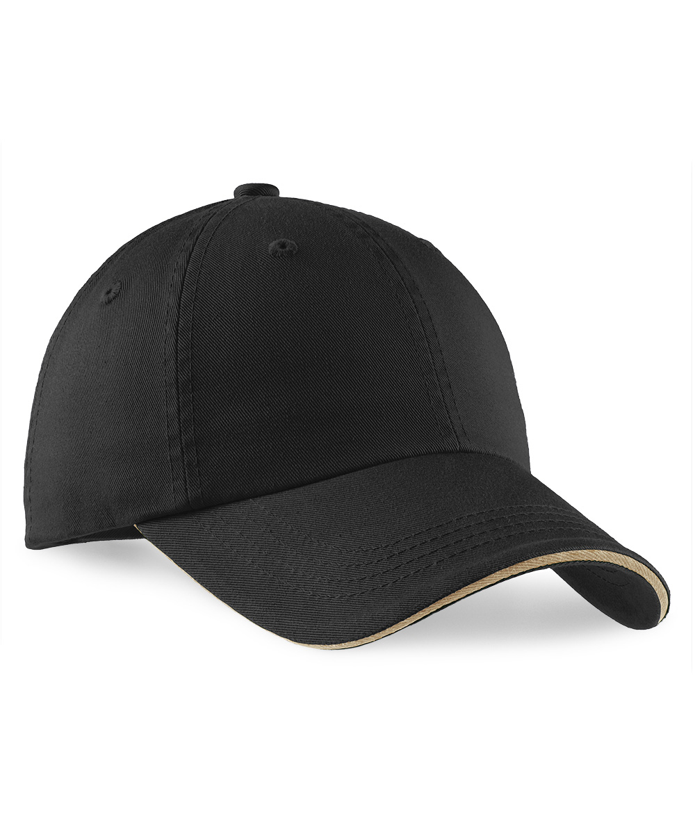Port Authority® Sandwich Bill Caps with Striped Closure