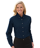 Women's Button-Down Collar Long Sleeve Poplin Shirts