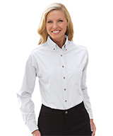 Women's Button-Down Collar Long Sleeve Poplin Shirts