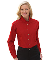 Women's Button-Down Collar Long Sleeve Poplin Shirts