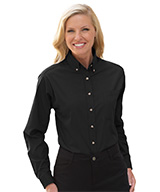 Women's Button-Down Collar Long Sleeve Poplin Shirts