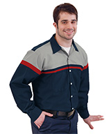 Long Sleeve Two-Tone Crew Shirt