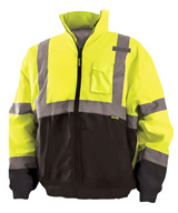 High Visibility Black-Bottom Bomber Jackets