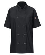 Women's MIMIX™ OilBlok 10-Button Short Sleeve Chef Coats