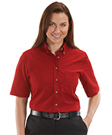 Women's Button-Down Collar Short Sleeve Poplin Shirts